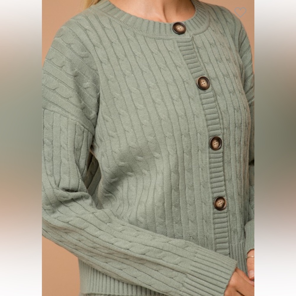 🆕Sweater Skirt Set Button Down Crop Cardigan & Jacquard Skirt Detail S, M & L - Picture 6 of 8